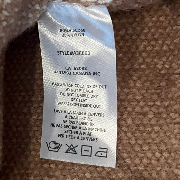 Alison Sheri High Neck Cotton Blend Sweater Medium Tight Knit Eyelash Pullover - Picture 4 of 9